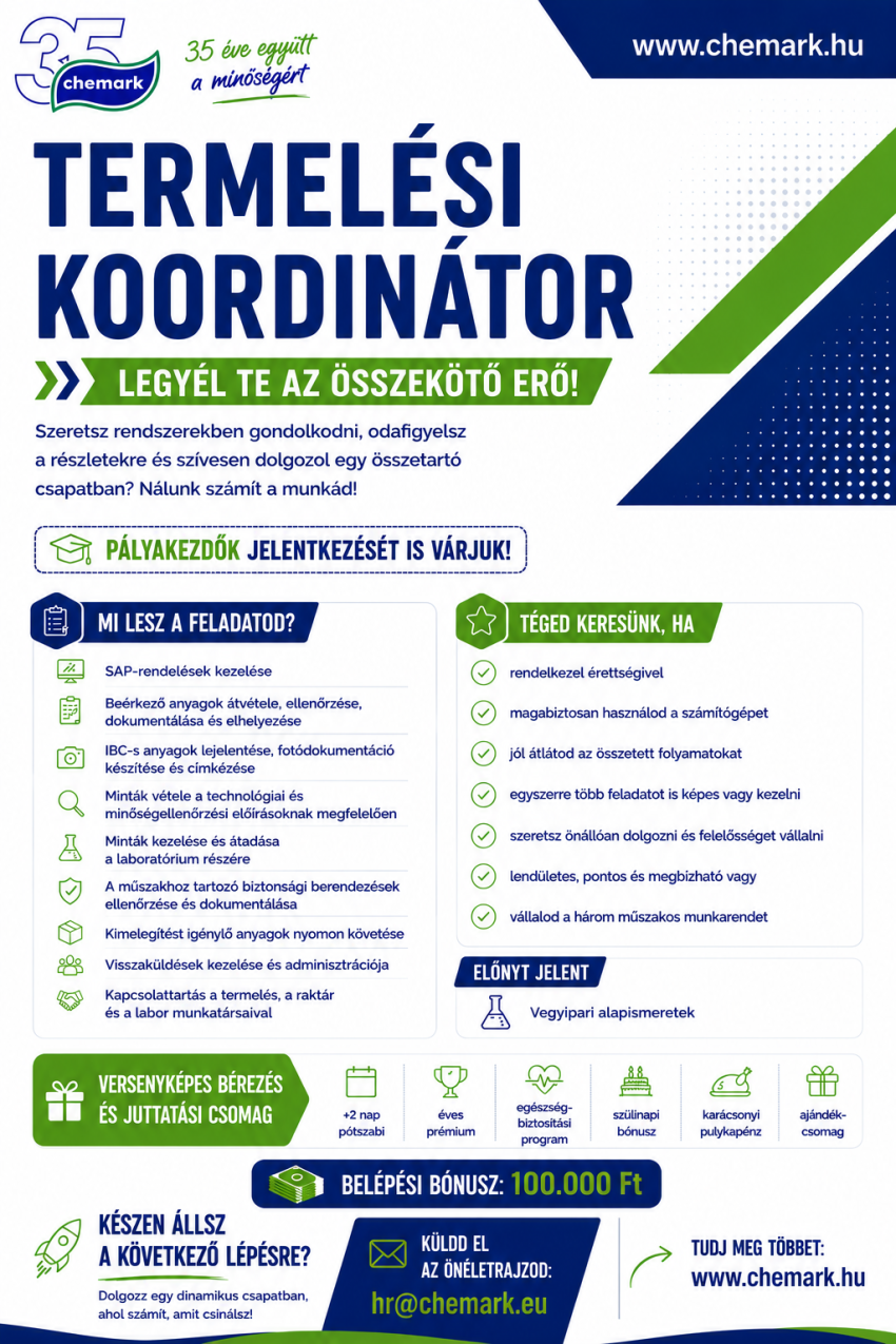 TERMELÉSI KOORDINÁTOR